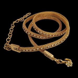 Vintage Gold Mesh Belt with Rhinestones